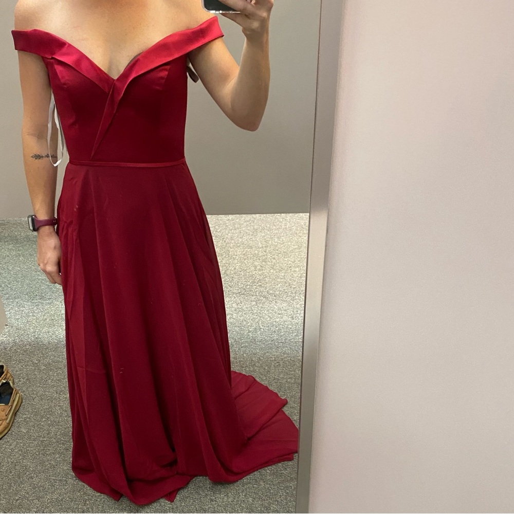 Bridesmaid dress Christina Wu color CLARET worn once
